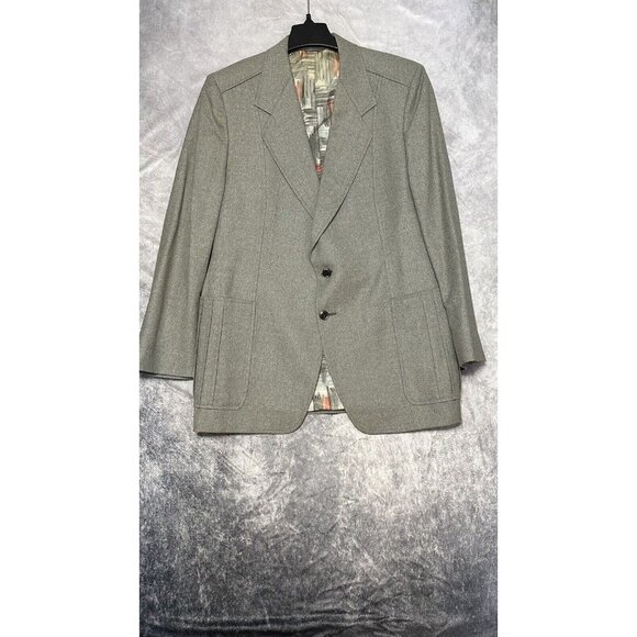 The Mister Shops‎ Men’s Wool Blazer Gray Size Large Two Button - Picture 1 of 11